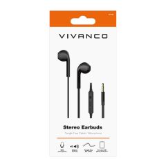 Vivanco 61740 Stereo Earbuds With Headset Function - Black