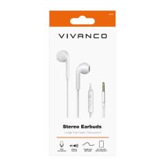 Vivanco 61741 Stero Earphones Tangle Free Cable / Microphone With Volume Control 