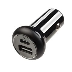 Vivanco 62303 Super Fast Dual In Car Charger 1X USB Type-C + 1X USB Type-A Connector. 