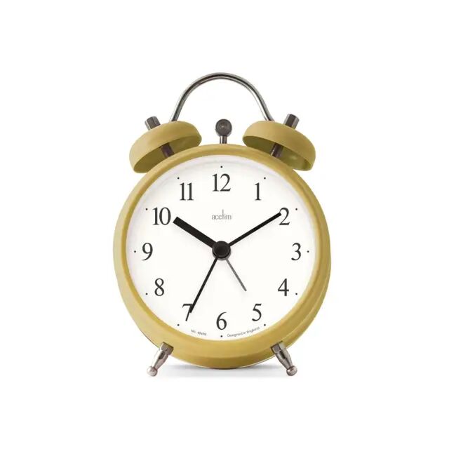 Acctim 16391 Haven Faux Bell Alarm Clock Curry Powder