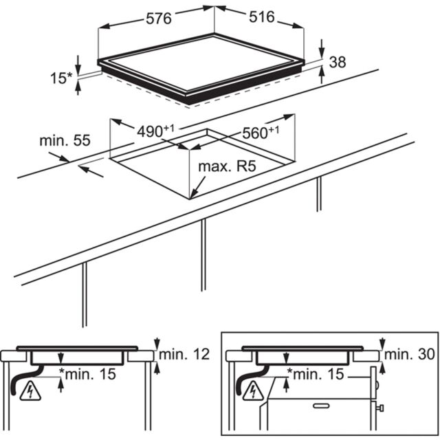 Aeg HK634060XB 60Cm Cermaic Hob 