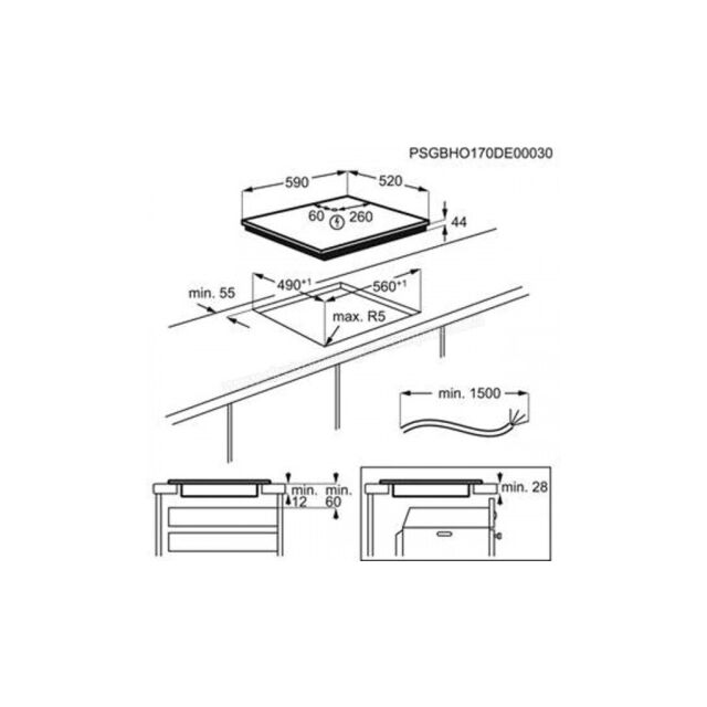 Aeg IAE64421FB 59Cm 4 Zone Hob2hood Maxisense Induction Hob – Black