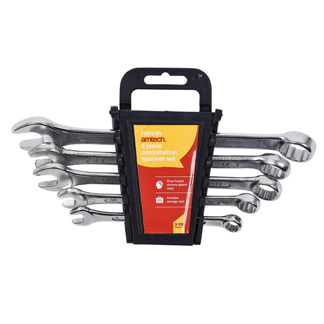 Amtech K0100 5 Piece Metric Combination Spanner Set 8-10-13-14 And 17Mm