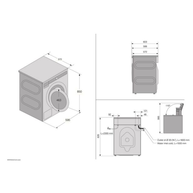 Asko W3096CW.UK 9Kg 1600 Spin Washing Machine - White