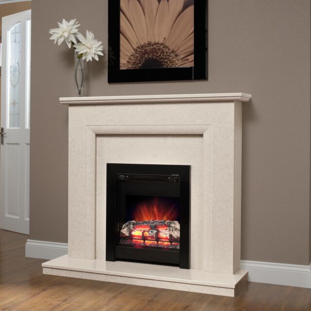 Be Modern 001538 44' Roesia White Surround With 125210 44' Lipped Hearth 