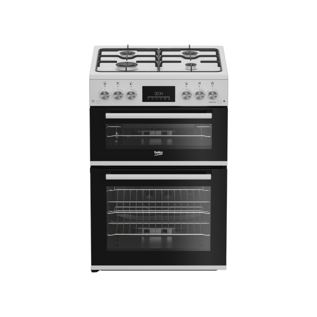 Beko EDG6231W 60Cm Double Oven Gas Cooker With Gas Hob - White