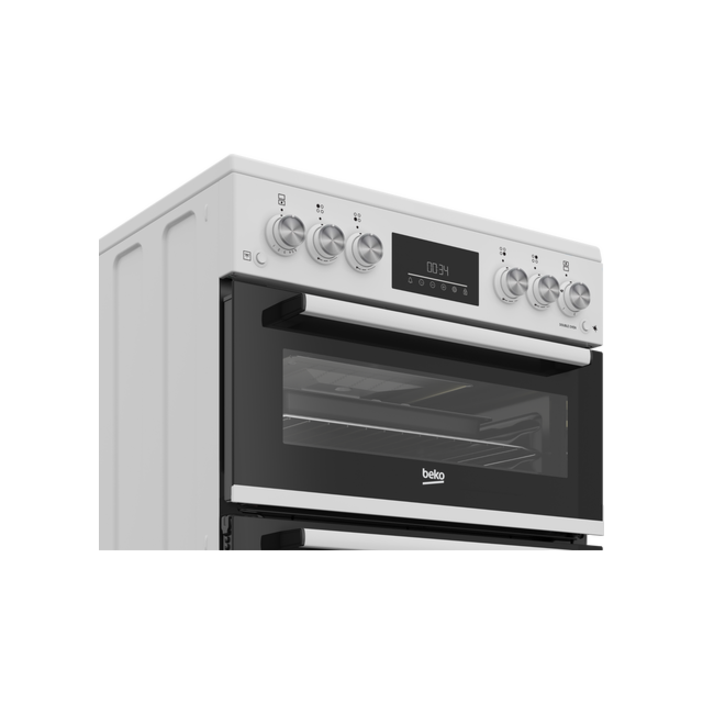 Beko EDG6231W 60Cm Double Oven Gas Cooker With Gas Hob - White