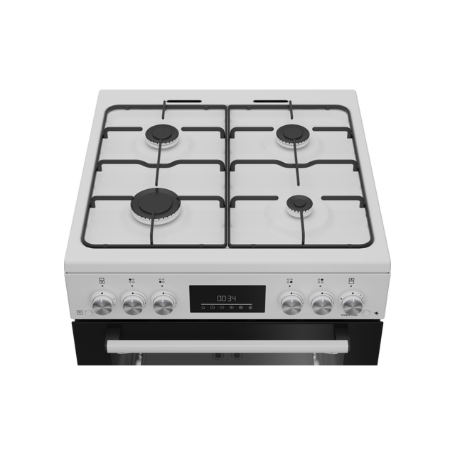 Beko EDG6231W 60Cm Double Oven Gas Cooker With Gas Hob - White