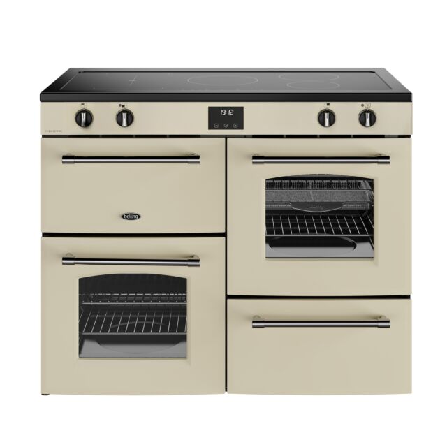 Belling 444411842 Farmhouse 110Ei 110Cm Wide Electric Range Cooker With Induction Hob - Cream - A/A