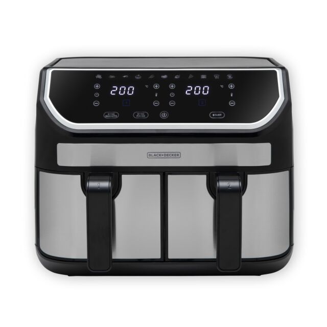 Black + Decker BXAF17094GB 9L Dual Basket Air Fryer Black