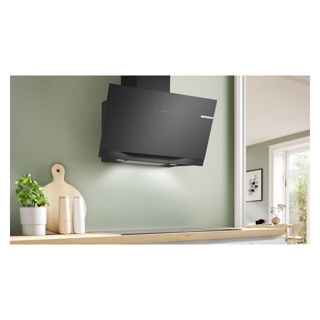 Bosch DWK91LT60B 90Cm Black Glass Angled Cooker Hood