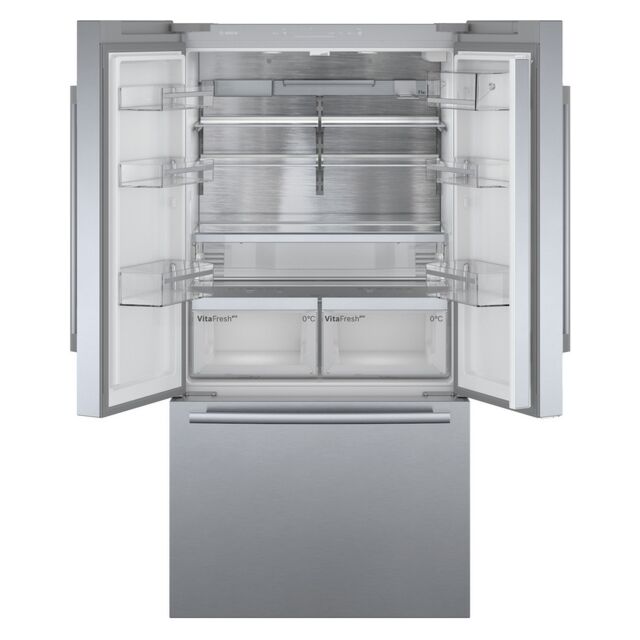 Bosch KFF96PIEP American Fridge Freezer, Plumbed, Stainless Steel, E Rated