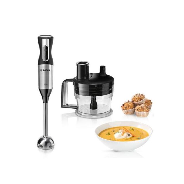 Bosch MSM6S90BGB Ergomixx Hand Blender With Food Processor 750W - Black + Silver