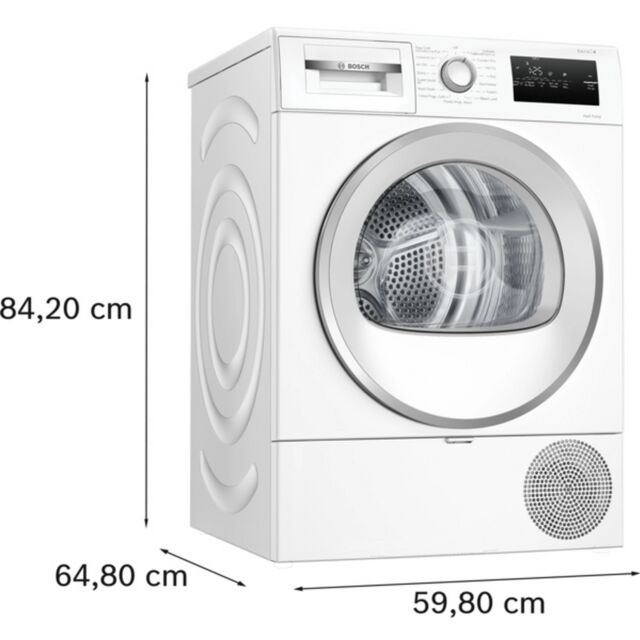Bosch WTH85226GB 8Kg Heat Pump Tumble Dryer - White