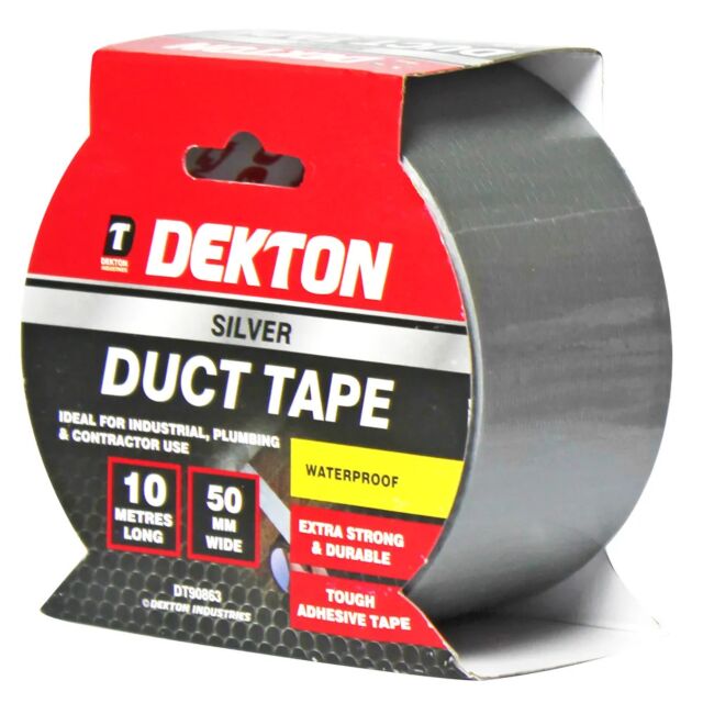 Dekton DT90863 50Mm X 10M Silver Cloth Duct Tape Silver
