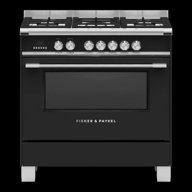 Fisher + Paykel OR90SCG4B1 81697 900Mm Dual Fuel Range Cooker Black