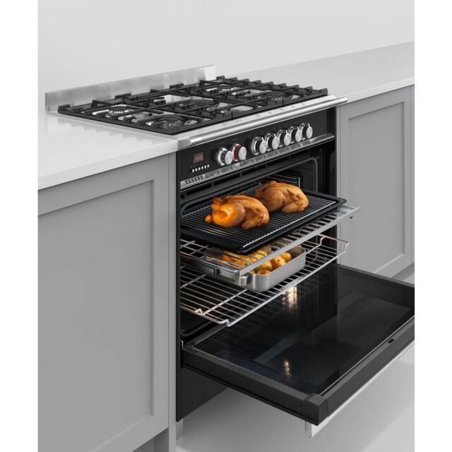 Fisher + Paykel OR90SCG4B1 81697 900Mm Dual Fuel Range Cooker Black
