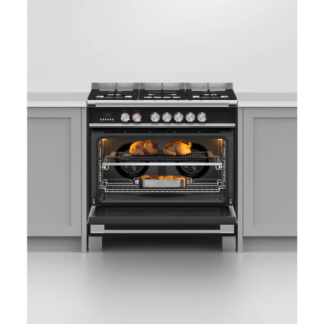 Fisher + Paykel OR90SCG4B1 81697 900Mm Dual Fuel Range Cooker Black