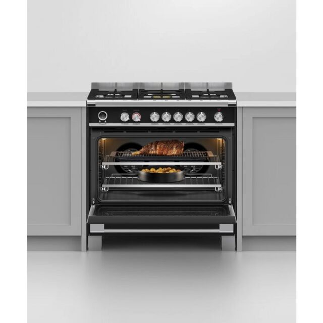 Fisher + Paykel OR90SCG6B1 81699 900Mm Dual Fuel Range Cooker Black