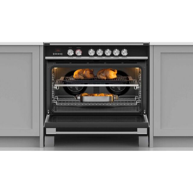 Fisher + Paykel OR90SCI6B1 90Cm 5 Zone Induction Pyrolytic Cooker - Black