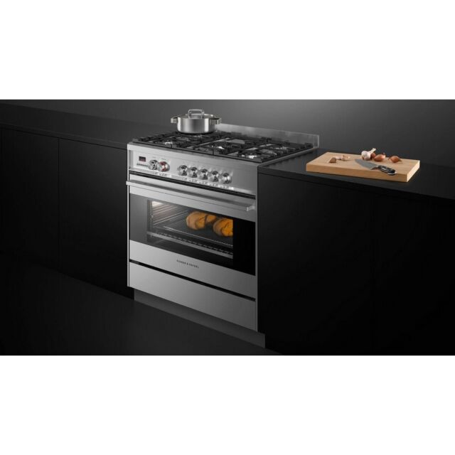 Fisher + Paykel OR90SDG6X1 90Cm Dual Fuel Range Cooker With Gas Hob And Pyrolytic Cleaning - Stainle