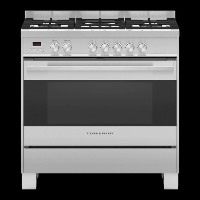 Fisher + Paykel OR90SDG6X1 90Cm Dual Fuel Range Cooker With Gas Hob And Pyrolytic Cleaning - Stainle