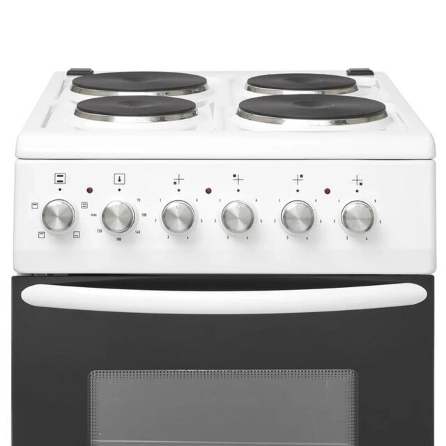 Haden HES051W 50Cm Single Oven Electric Cooker With Sealed Plate Hob - White