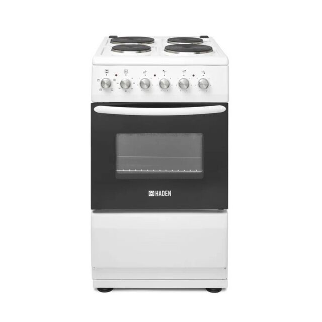 Haden HES051W 50Cm Single Oven Electric Cooker With Sealed Plate Hob - White