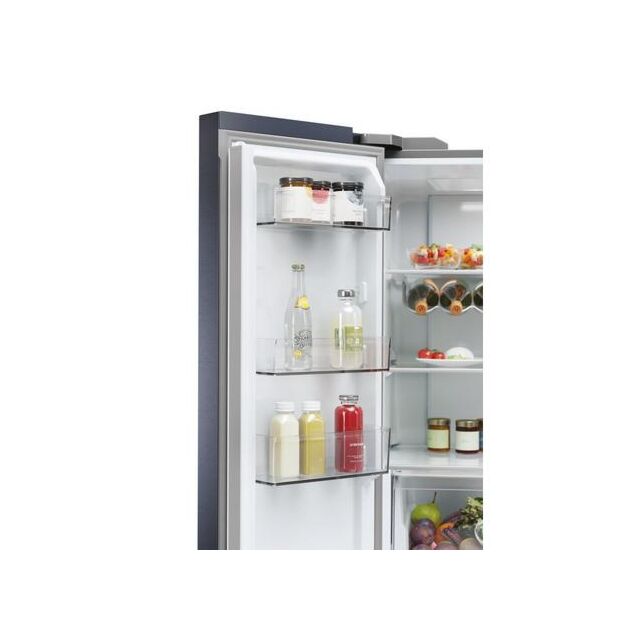 Haier HCR5919EHMB 90Cm Freestanding American Fridge Freezer - Brushed Black