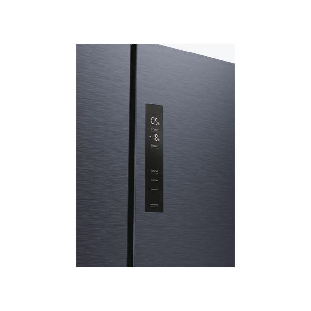 Haier HCR5919EHMB 90Cm Freestanding American Fridge Freezer - Brushed Black