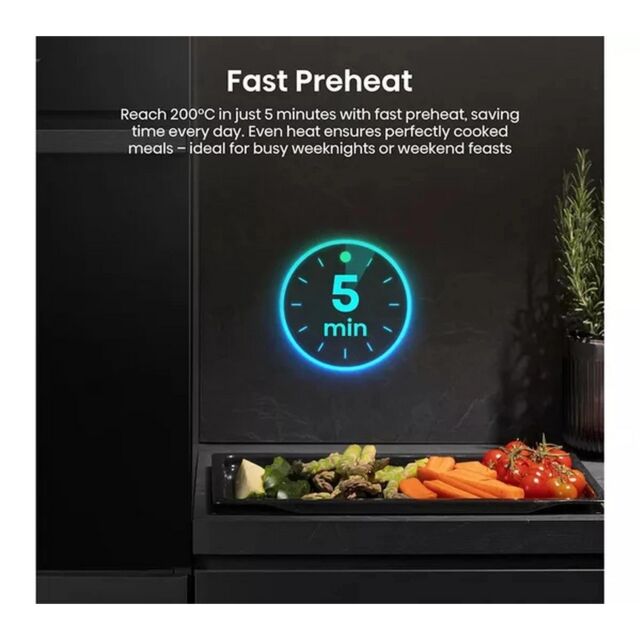 Hisense BI622ABPGUK Built In Electric Single Steam, Plug + Play Oven - Jet Black