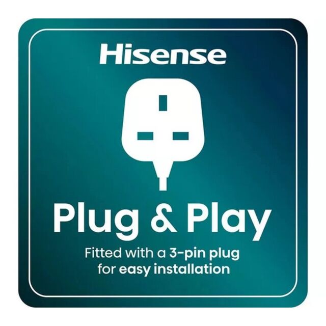 Hisense BI622ABPGUK Built In Electric Single Steam, Plug + Play Oven - Jet Black