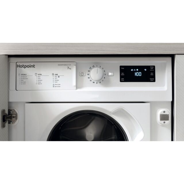 Hotpoint BIWMHG71483UKN Integrated Washing Machine 7Kg 1400Spin White Antistain