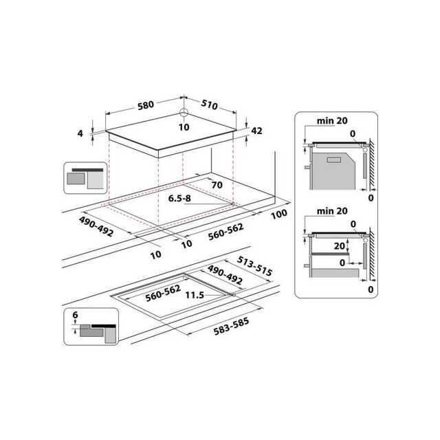 Hotpoint HR612CH 58Cm Ceramic Hob - Black