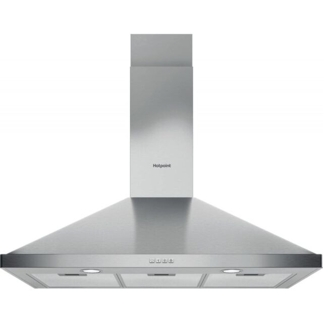 Hotpoint PHPN95FLMX 90Cm Chimney Hood - Button Control - Stainless Steel With Dishwashable Aluminium