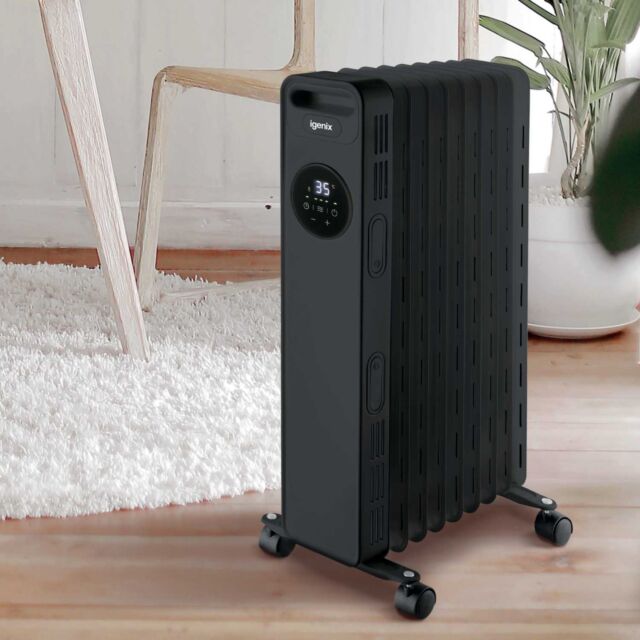 Igenix IG2621BK 2Kw Oil Filled Radiator Black