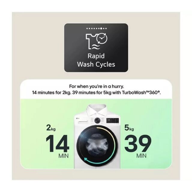 Lg F4Y711NCTN1 11Kg Washing Machine - Onyx Black