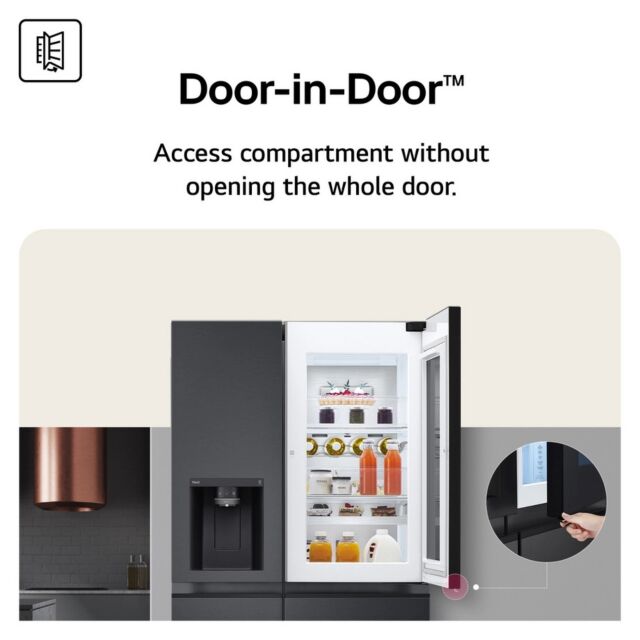 Lg GSXE81PYBE 628L Instaview American Style Fridge Freezer - Silver