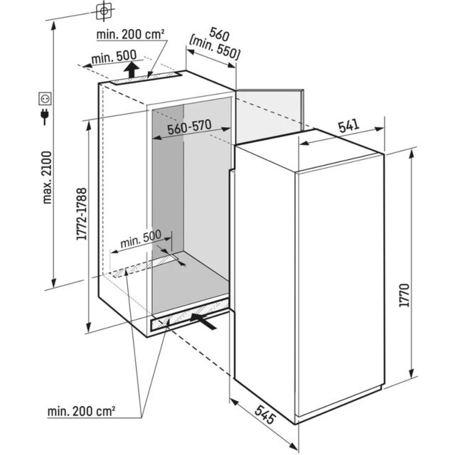 Liebherr IRBSD5120 Built-In Larder Fridge, Sliding Hinge, D Rated