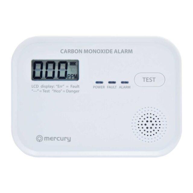 Mercury 350.139 LCD Display Carbon Monoxide Alarm White