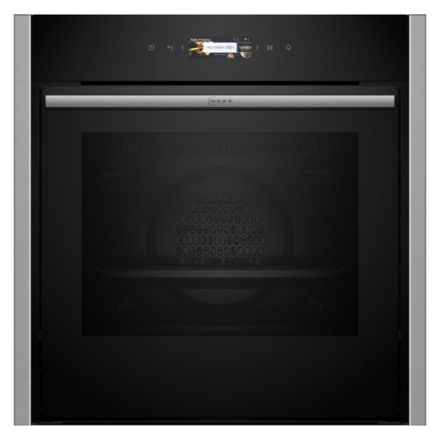 Neff B54CR71N0B Built-In Electric Single Oven Slide And Hide With Pyrolytic Cleaning, Stainless Stee