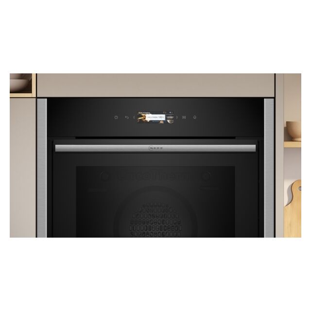Neff B54CR71N0B Built-In Electric Single Oven Slide And Hide With Pyrolytic Cleaning, Stainless Stee