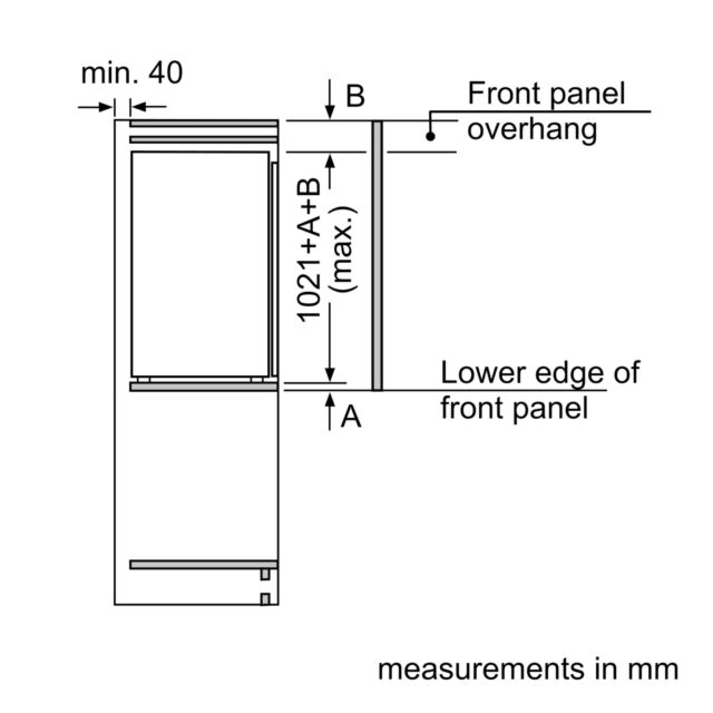 Neff KI1311SE0 Integrated Upright Fridge - Sliding Door Fixing Kit - White - E Rated