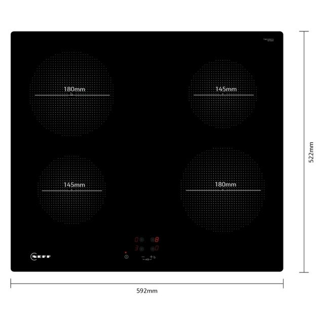 NEFF T36CA50X1U 59.2Cm Plug & Play Induction Hob - Black