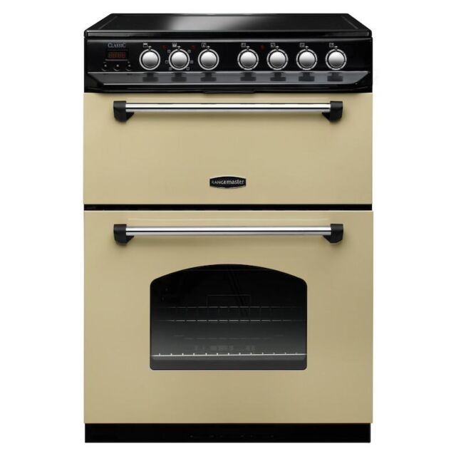 Rangemaster CLA60ECCR/C 60Cm Ceramic Electric Cooker With Double Oven Classic Cream / Chrome, A Rate