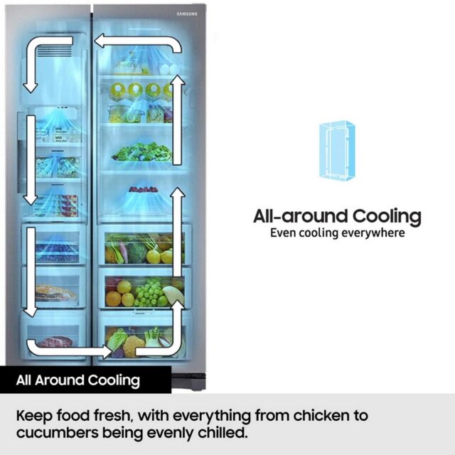 Samsung RS70F65KETEU 91.2cm 60/40 American Fridge Freezer - Silver