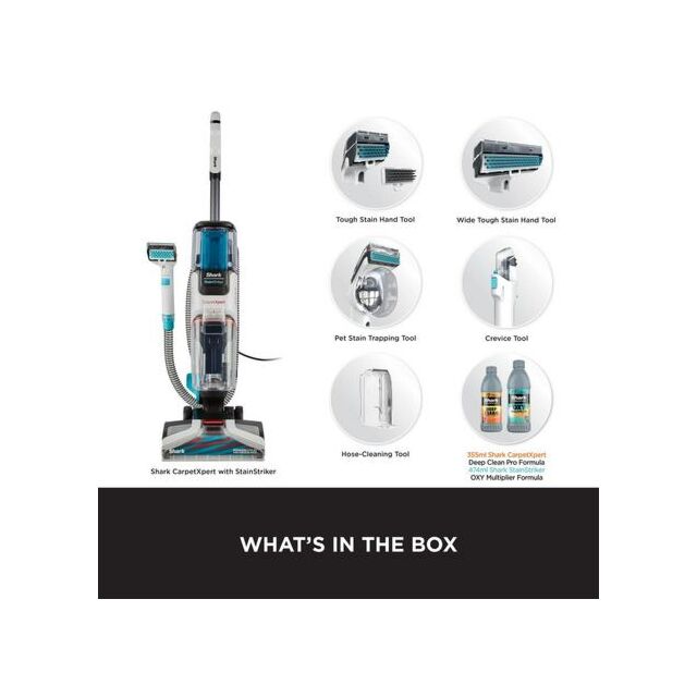 Shark EX200UK Carpetxpert Deep Carpet Cleaner With Built-In Stainstriker - Rotator White