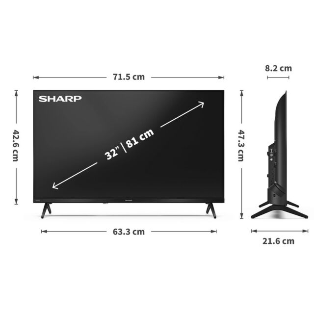 Sharp 1T-C32HE2245KB 32 Inch HD TiVo Smart Led TV Frameless Black