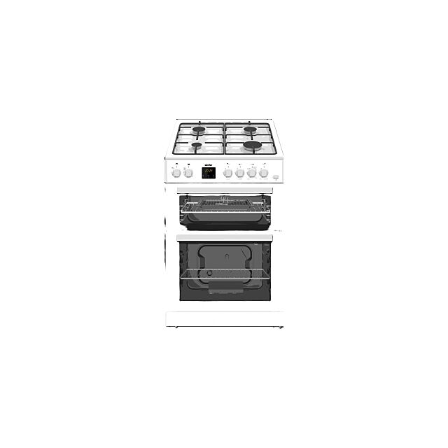 Simfer SIM63TGW 60Cm White Twin Cavity Gas Cooker
