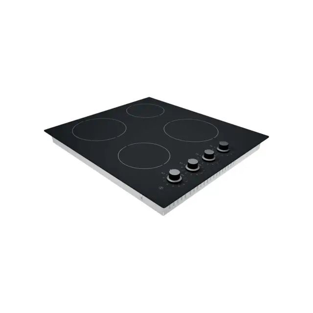 Statesman CHZ460D 4 Zone Ceramic Hob With Dial Control Black Glass